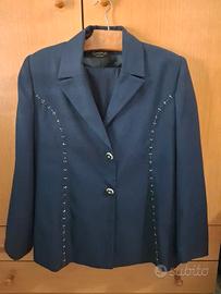 Completo giacca e pantalone da donna blu scuro