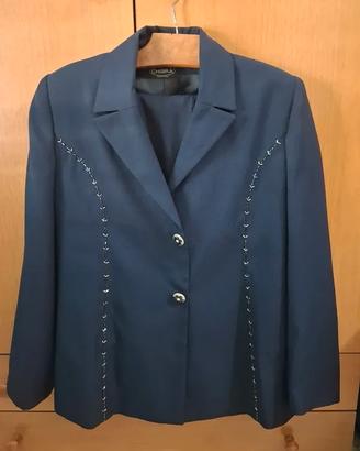 Completo giacca e pantalone da donna blu scuro