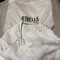 Borsa REBELLE in vera pelle bianca, NUOVA!