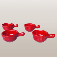 set di 4 tazzine caffe rosse