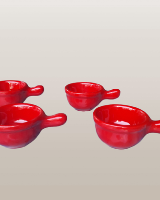 set di 4 tazzine caffe rosse