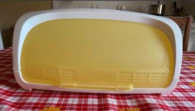 Porta pane bianco e giallo Tupperware