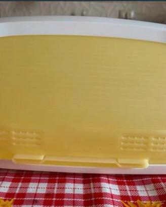 Porta pane bianco e giallo Tupperware