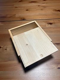 5 scatole in legno non trattato