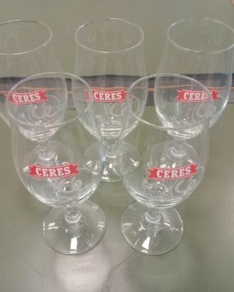 SET 5 BICCHIERI CALICI DA BIRRA CERES