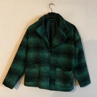 Cappotto a quadri verde da donna – Taglia unica