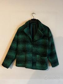 Cappotto a quadri verde da donna – Taglia unica