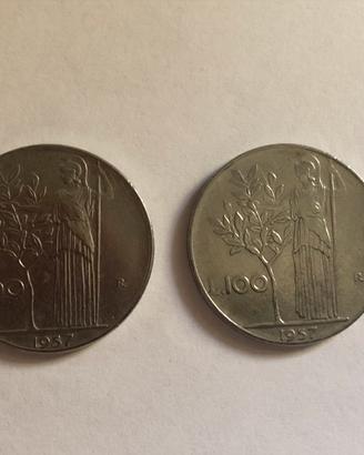 100 lire minerva 1957 BB
