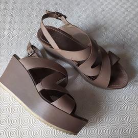 Sandalo con zeppa in pelle Fratelli Rossì, n.41