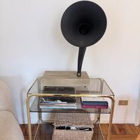 tavolo RETRO in vetro e oro