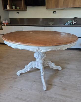 Tavolo rotondo shabby chic allungabile