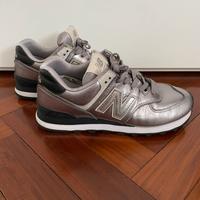 New Balance sneakers pelle argento 37.5