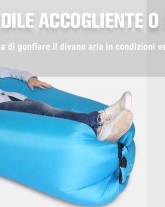 Divano lettino gonfiabile ad aria colore militare