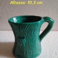 Vaso Verde ad effetto corteccia anni70 alto 10,3cm