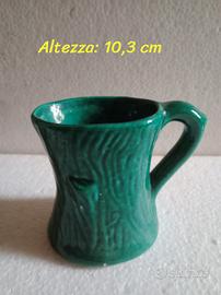 Vaso Verde ad effetto corteccia anni70 alto 10,3cm