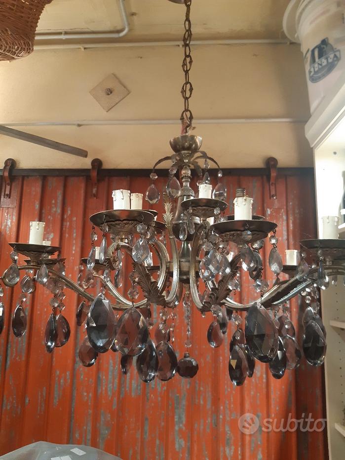 Acquista Lampadario grande andaluso di cristallo trasparente 70 cm