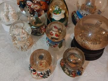 Lotto palle souvenir con neve brillantini