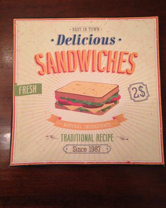 Pannello da parete casa/bar/pub Sandwiches