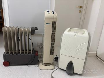 Ventilatore, radiatore, deumidificatore