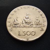 500 LIRE CARAVELLE ARGENTO 1958