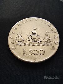 500 LIRE CARAVELLE ARGENTO 1958