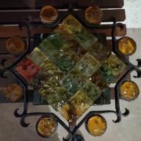 applique ferro battuto e vetro 