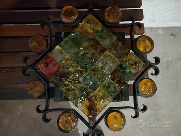 applique ferro battuto e vetro 