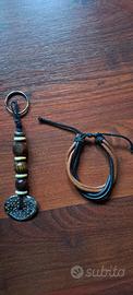 portachiavi e bracciale cuoio