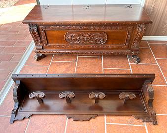 Cassapanca con cappelliera appendi abiti