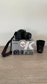 Macchina fotografica Pentax K70 con  2 ottiche