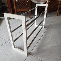 scarpiera estensibile legno biamco e acciaio