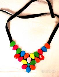 Collana fiori multicolor