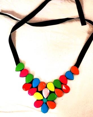 Collana fiori multicolor