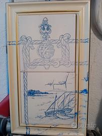 quadro realizzato con 2 piastrelle azulejos portog