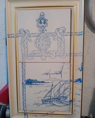 quadro realizzato con 2 piastrelle azulejos portog