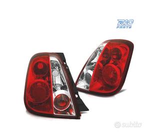 FARI PER FIAT 500 07- ROSSO BIANCO LOOK LEXUS