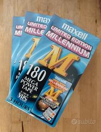 lotto 3 VHS vergini maxell E 180 sigillate