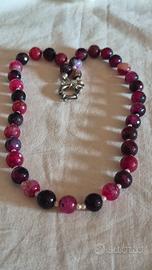 collana  multicolor  agata crakle  pietre dure
