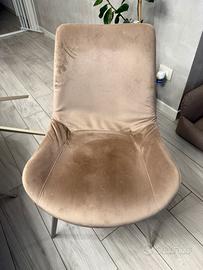 Sedie pelle scamosciata