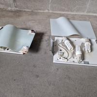 4 plafoniere in acciaio e vetro