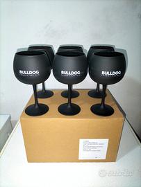12 Bicchieri Calici Pubblicitari Gin Bulldog Nuovi