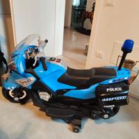 moto polizia con batteria 12v suoni e colori