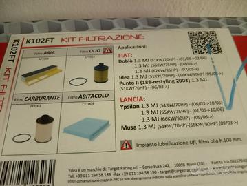 kit filtri per lancia Ypsilon 