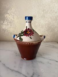 Anforetta in ceramica vintage dipinta a mano