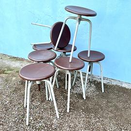 N.8 sgabelli anni 70 regolabili in altezza