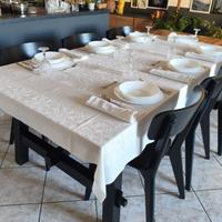 Servizio Tavola Lino Damascato 6 pers. -COME NUOVO