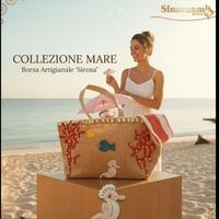 Borsa da mare in juta con inserti all'uncinetto 