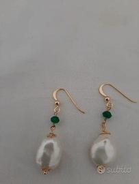Orecchini Argento 925 Dorato con Perla Barocca