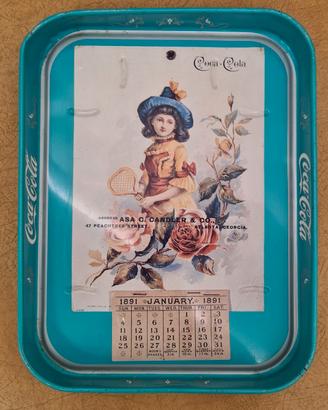 Vassoio COCA COLA turchese January 1891