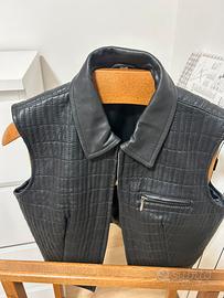Gilet in pelle morbido rigido da donna